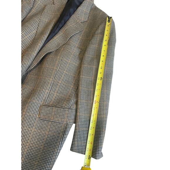 VTG 90’s EDUARD PELGER HOUNDSTOOTH BLAZER VIRGIN WOOL SZ XL LEATHER BUTTONSONS - Picture 8 of 16